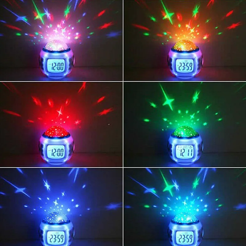 

7 Colour LED Change Digital Glowing Alarm Clock Night Light For Bedroom Child Electronic Desktop Clocks Wake Up Clock Home Deco