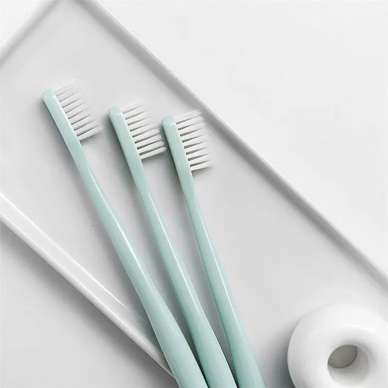 

Japanese Soft Toothbrush Short Head Slender Solid Color Toothbrush Care Clean Gums Bamboo Charcoal 10 Family Toothbrush Set