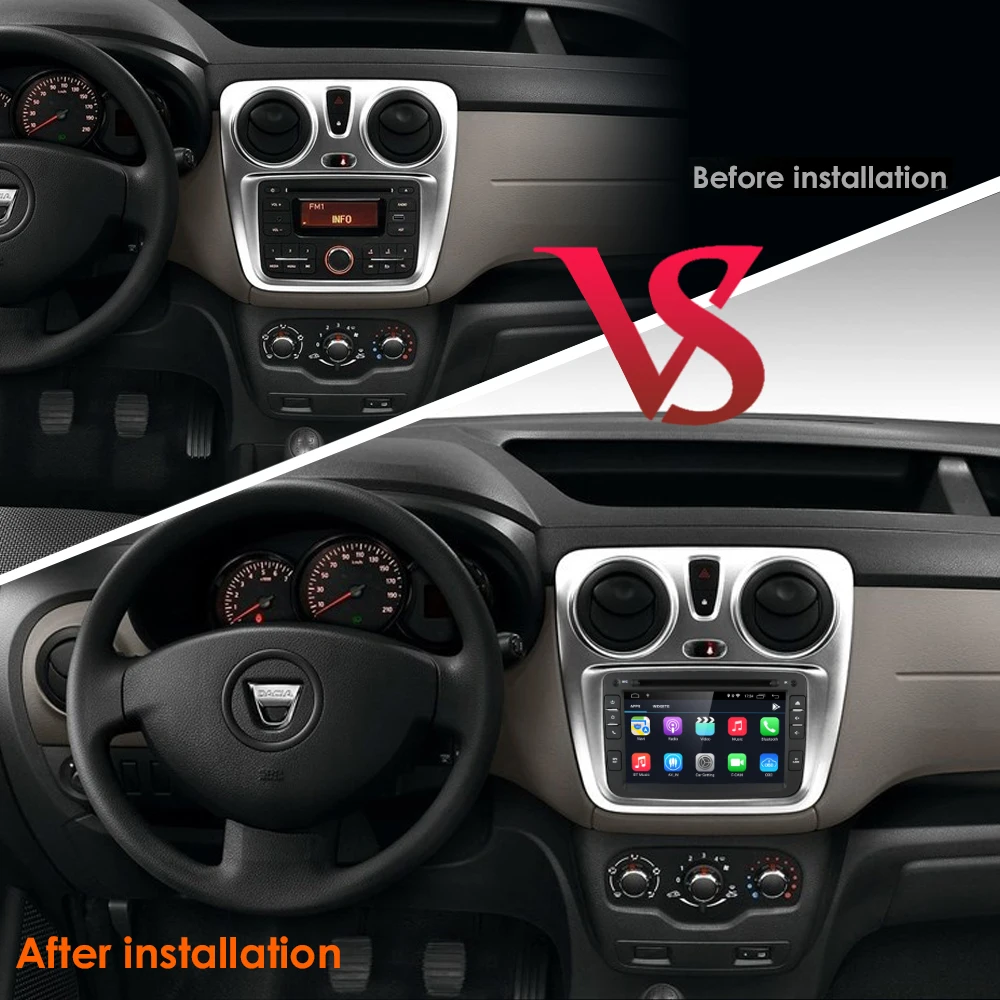 1din Android 10.0 Car DVD Multimedia Player GPS Navigation for Dacia Logan Dokker Duster Sandero Lodgy Renault Captur Symbol DSP |