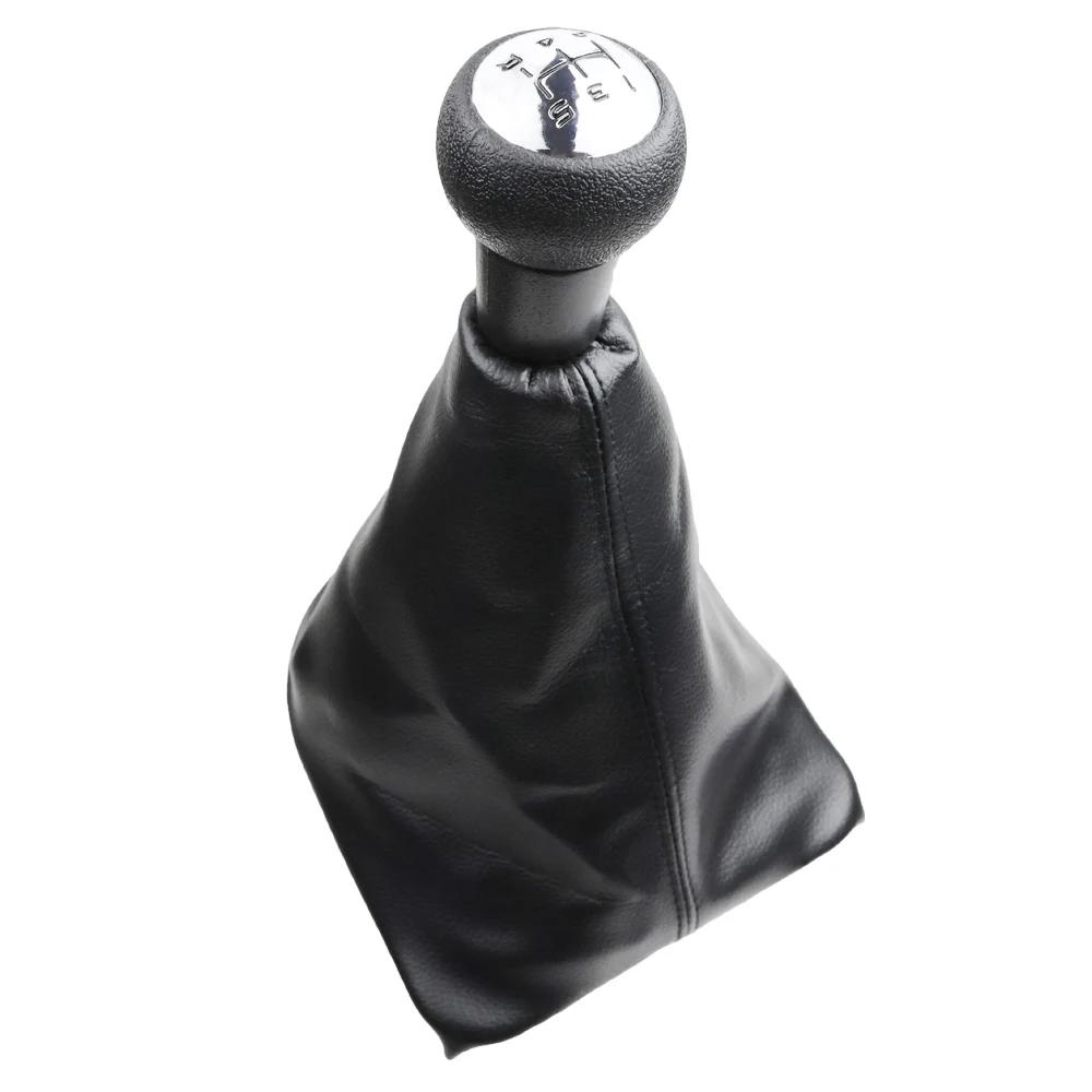 Ручка переключения рулевого механизма автомобиля с кожаный ботинок Chrome Кепки