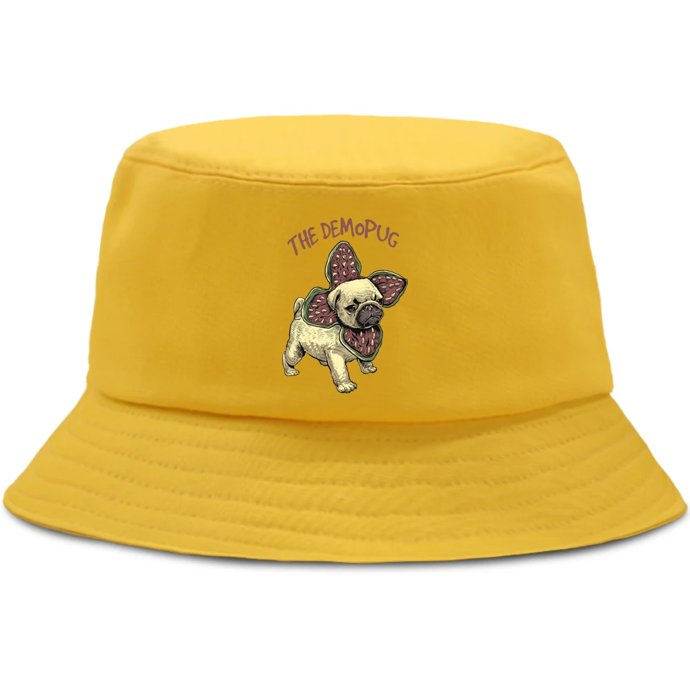 Панама Demopug с мультяшными собаками для мужчин и женщин складная шляпа от солнца