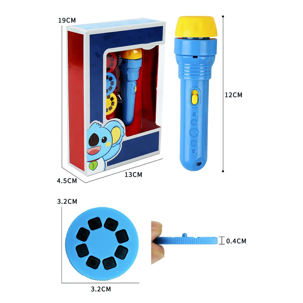 

Kids Projector Torch Flashlight Story Book Early Educational Light-up Toys Sleep Light Preschool Fairy Tale Projection Lamp Gift