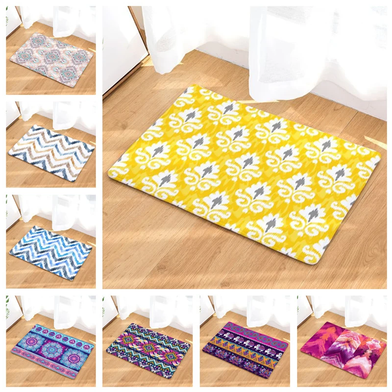 

Entrance Door Floor Mat Bathroom Door Mat Geometric Non-Slip Foot Pad Home Welcome Carpet for Hallway Decor Doormat