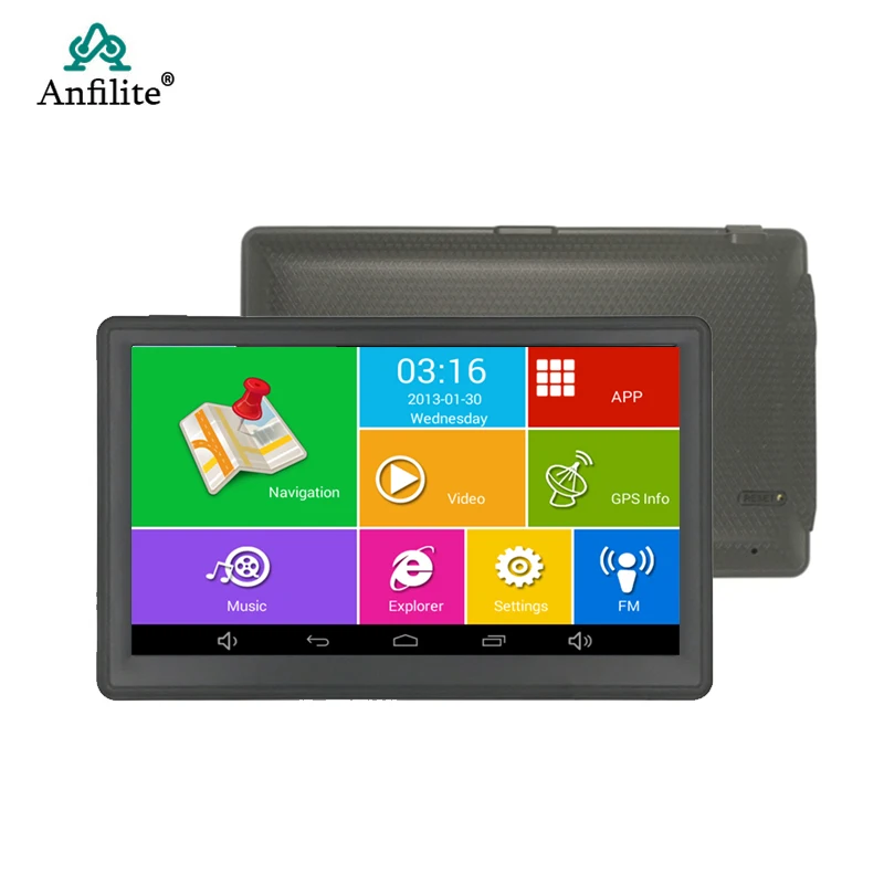 Anfilite 7 дюймовый 800*480 DDR 512M 16 Гб FM передатчик автомобильный 3D GPS навигатор Android 4.4.2 WIFI