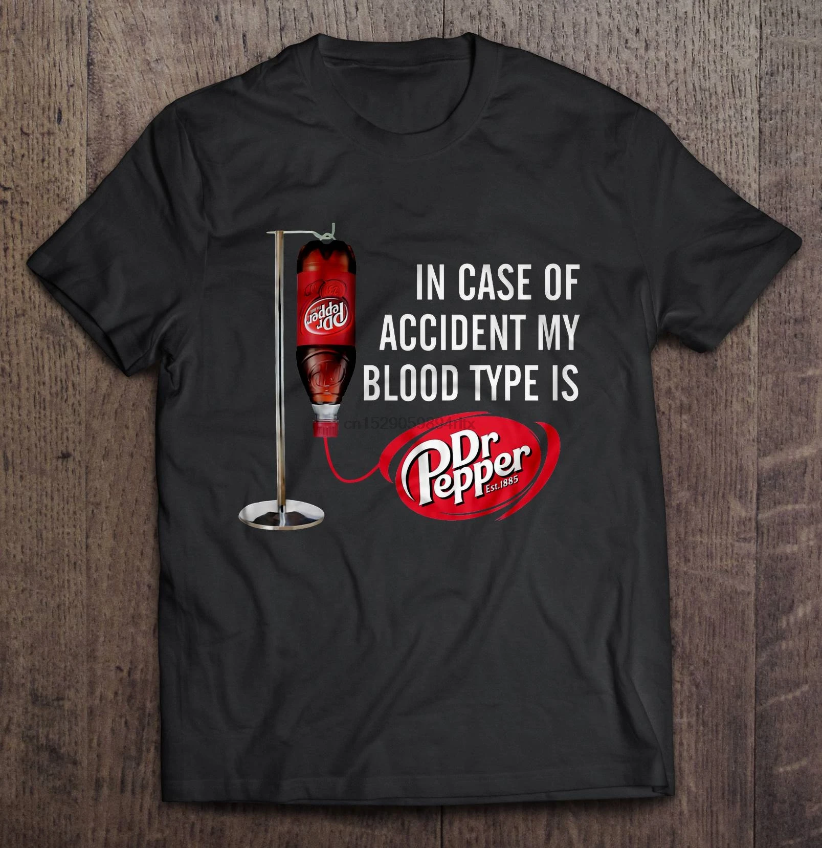 Мужская забавная Футболка модная футболка в случае аварии мой тип крови Dr Pepper