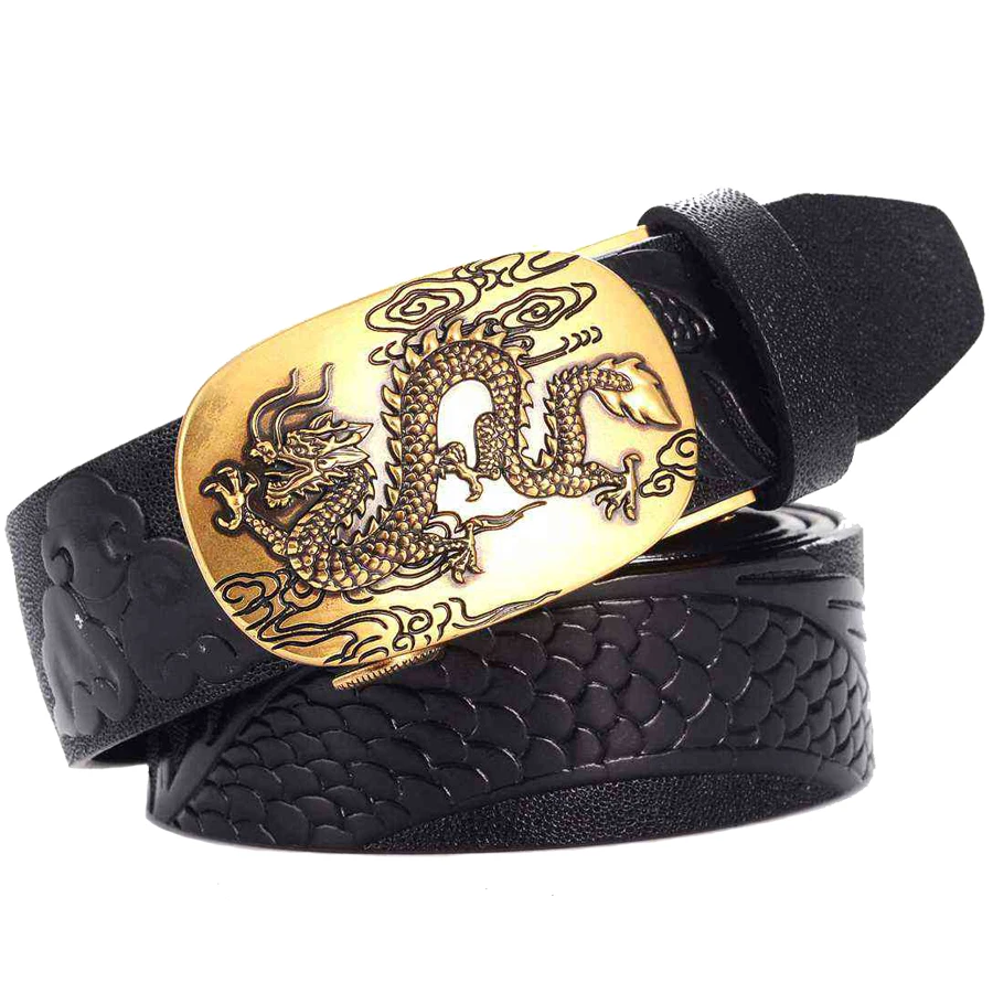 

Genuine Leather Belt NEW Men's Leather Ratchet Belt 110cm-125cm Luxury Male Waistband Width:3.5cm