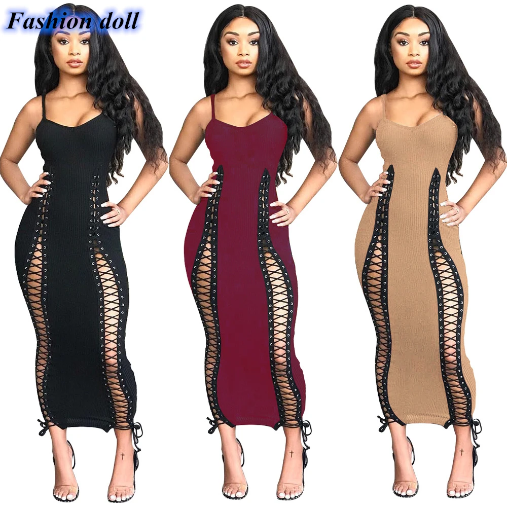 Сексуальное облегающее вечернее женское платье без рукавов с открытой спиной