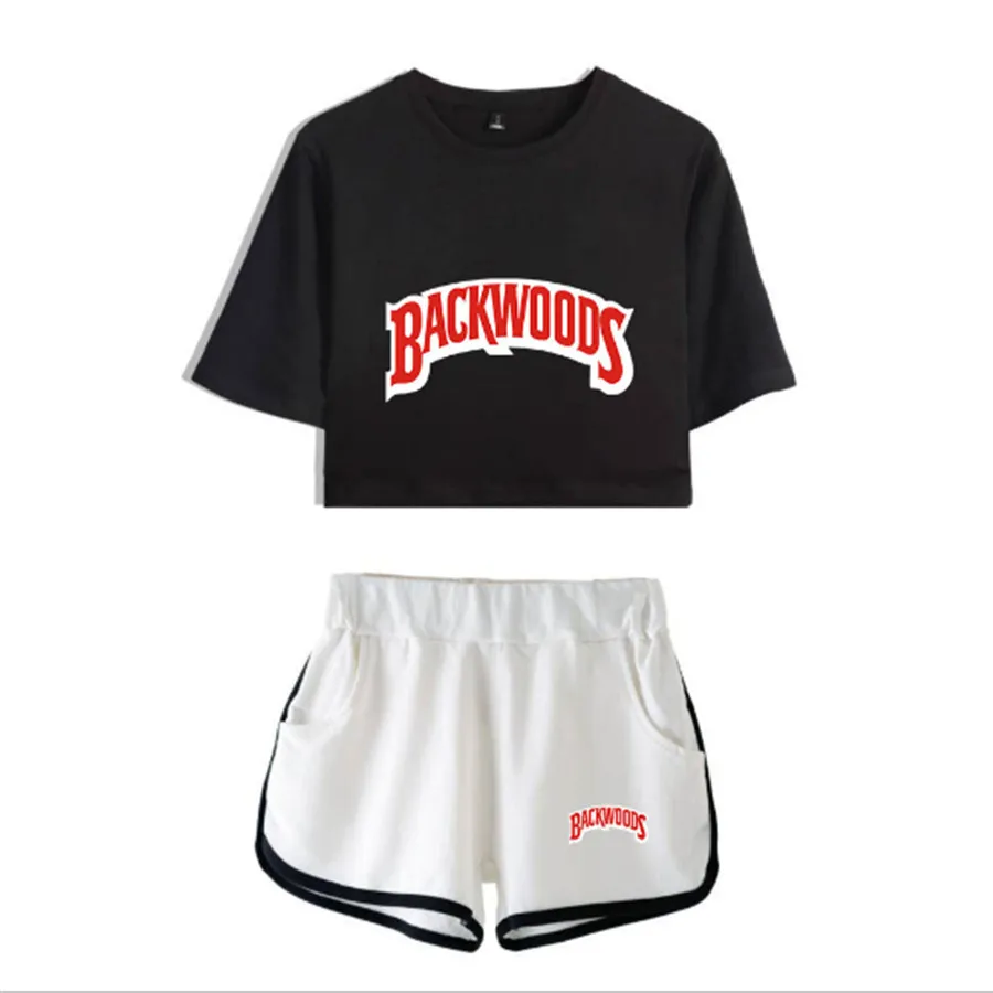 Комплект из шорт и кроп футболки Backwoods Пижама джоггеры спортивная одежда для