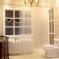 2 kits pack clear shower curtain eva 3d waterproof bathroom curtain drops transparent water hooks cube shower bathing curtain