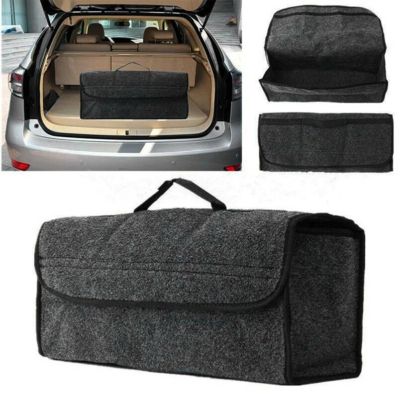 

Gray Storage bag Accessories Organizer Foldable Collapsible SUV Auto Box
