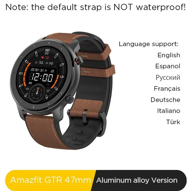 [Глобальная версия] Huami Amazfit GTR 47 мм 42 мм gps Смарт часы мужские 5ATM водонепроницаемые Смарт часы 24 дня батарея - Цвет: Aluminum Alloy