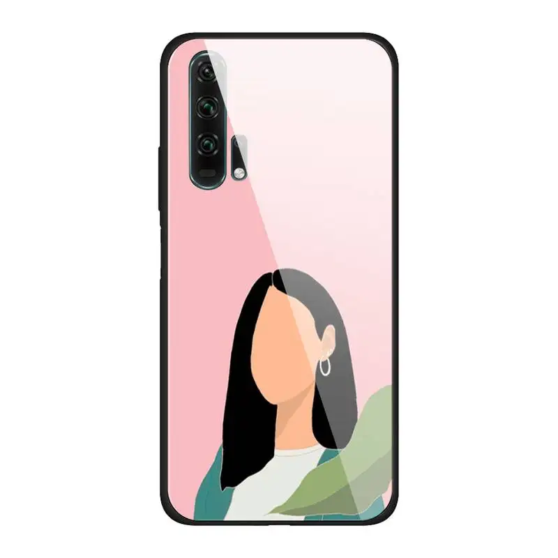 

The Faceless Woman Glass Phone Case Back Shell For Huawei P20 Pro P30 Lite Mate 9 10 20 Pro Nova 3i 5 3E Cover Accessories