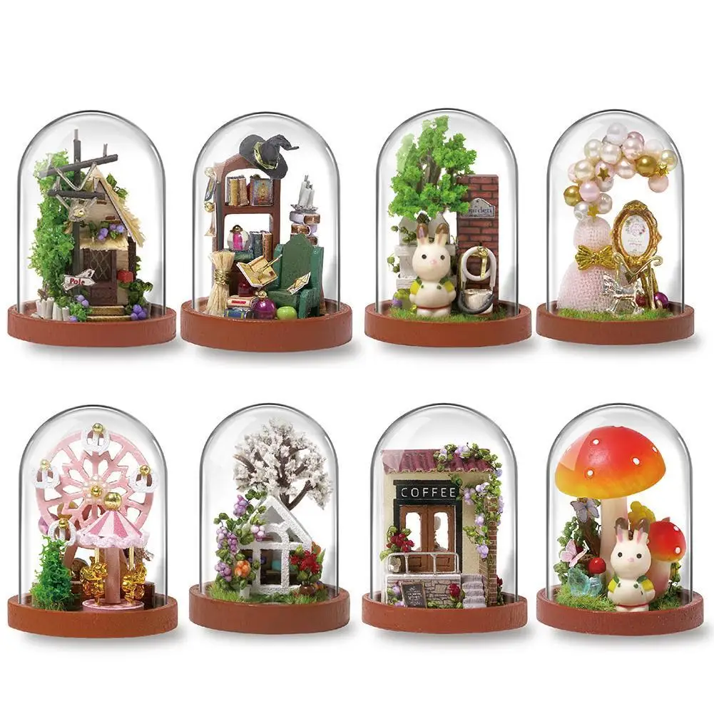 

Dollhouse Miniature DIY Doll House With Furnitures Wooden House Toys For Children Birthday Gift With Dust Cover Rotate Music