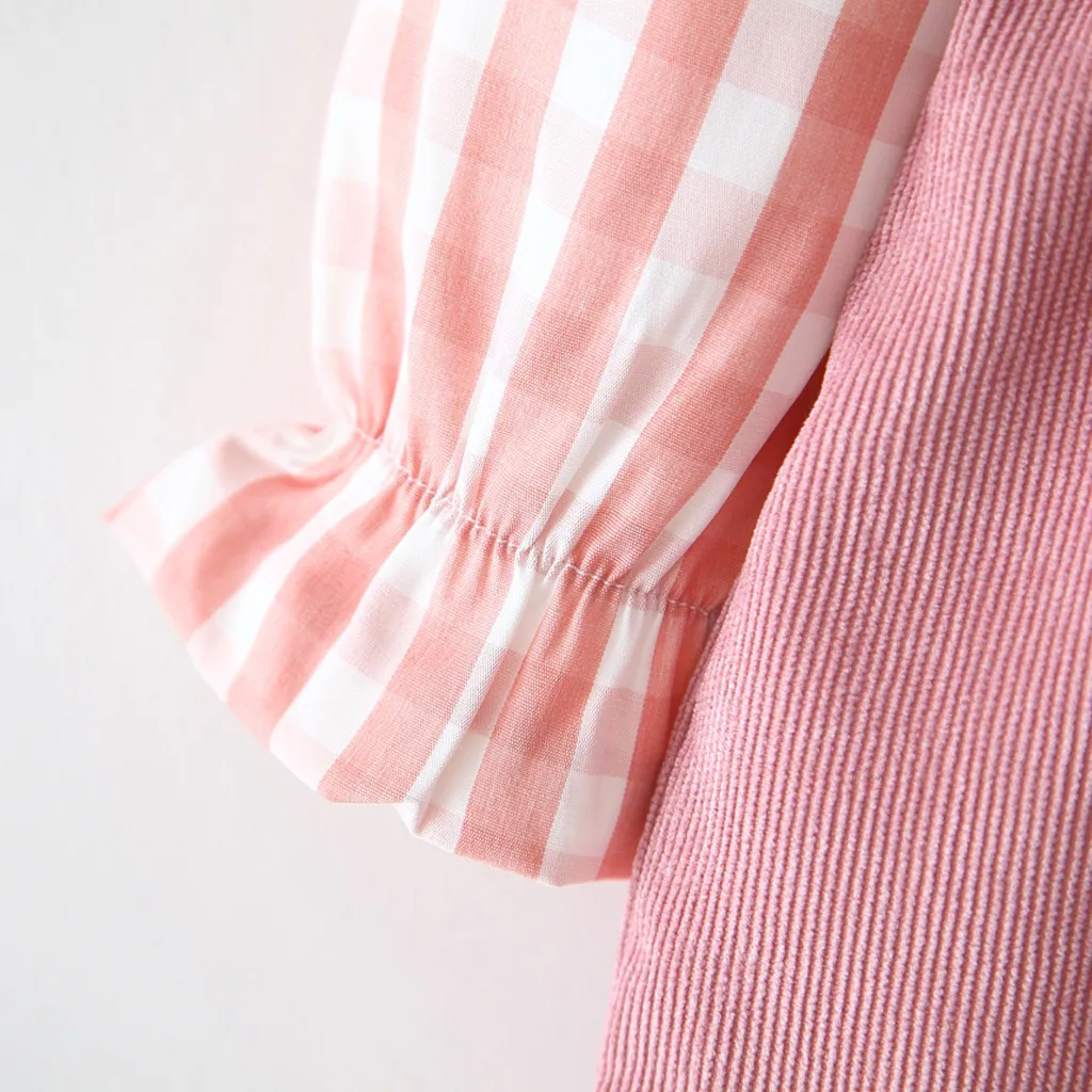 Детские платья для девочек Осенний бренд 2019 повседневное клетчатое лоскутное