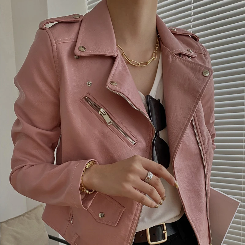 Новинка осени 2020 женская короткая куртка из искусственной кожи Женская Базовая