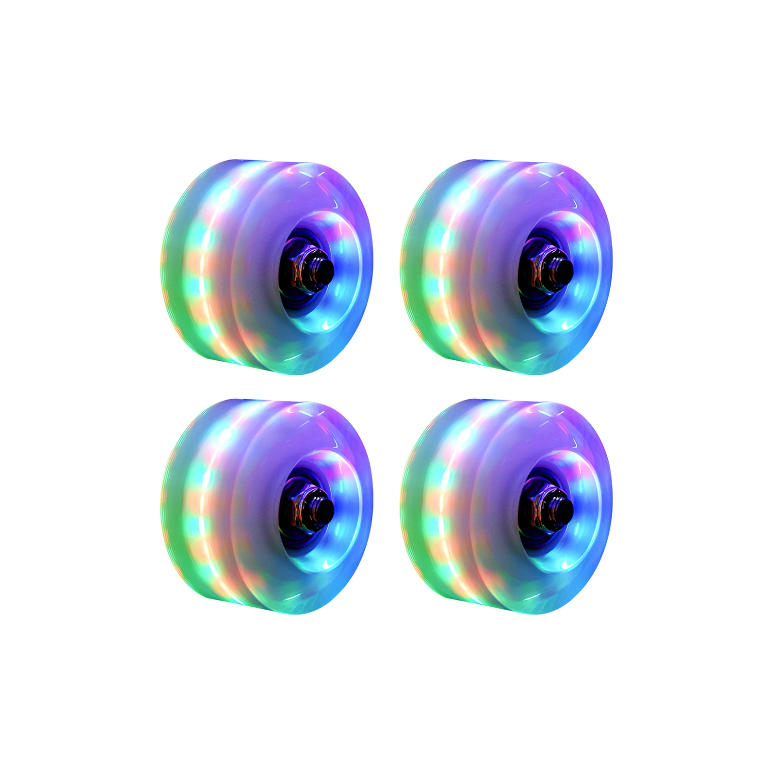 

4pcs Quad Roller Bearings Wheels High Rebound Wear Resistant PU Shoes Bearings Replacements Glowing Skate Wheel Glow Accessories