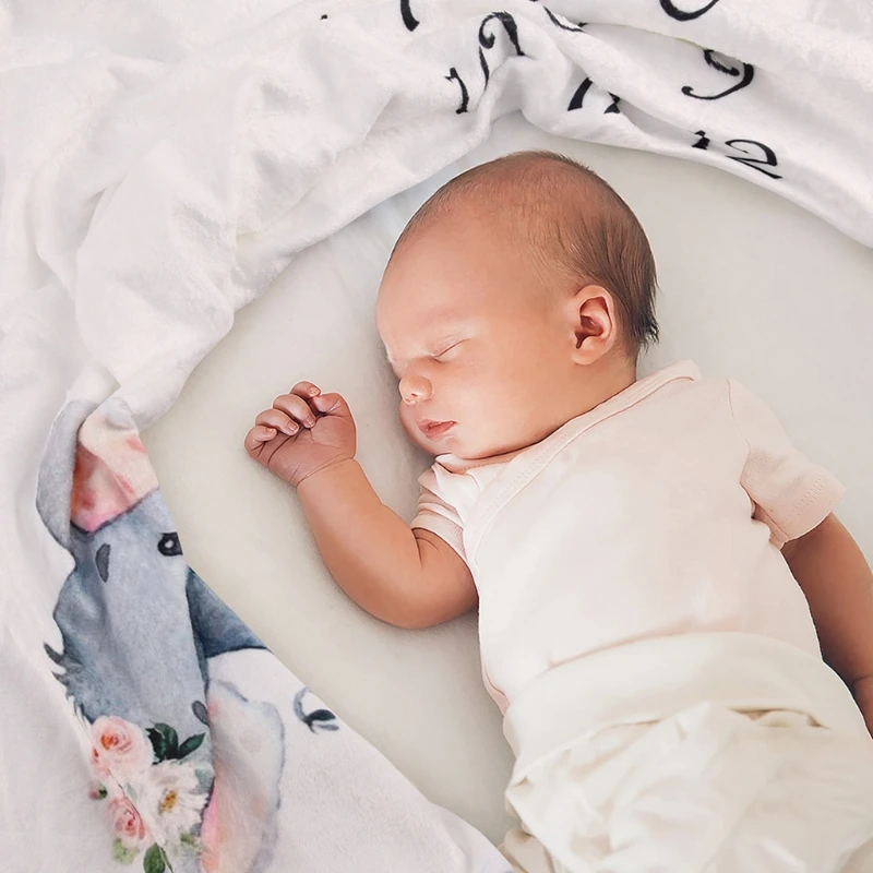 

Flannel Milestone Blanket Baby Photography Background Cloth Newborn Monthly Photo Blanket Crawling Mat Bedding Quilt