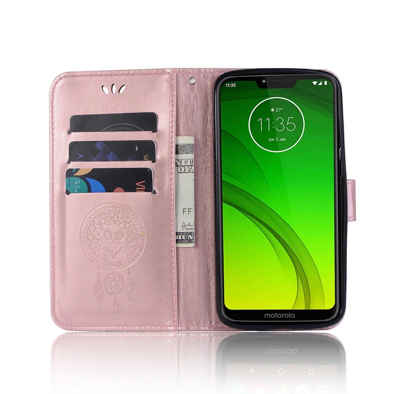 Кожаный чехол книжка с изображением милой совы для Motorola Moto P40 G Power E G8 Stylus 2020 Edge Plus
