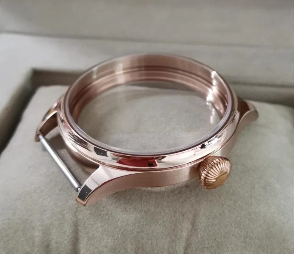 Чехол 44 мм из нержавеющей стали 316L для часов с покрытием розового золота подходит