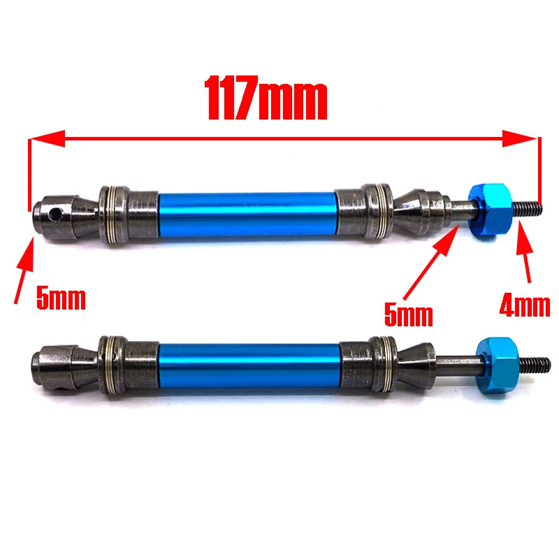 SAINLOER-eje de transmisi&oacute;n de Metal para coche de control remoto, eje de transmisi&oacute;n delantero y trasero CVD para Traxxas Slash 4X4 1/10 RC, accesorio de juguete, 4 Uds.-4