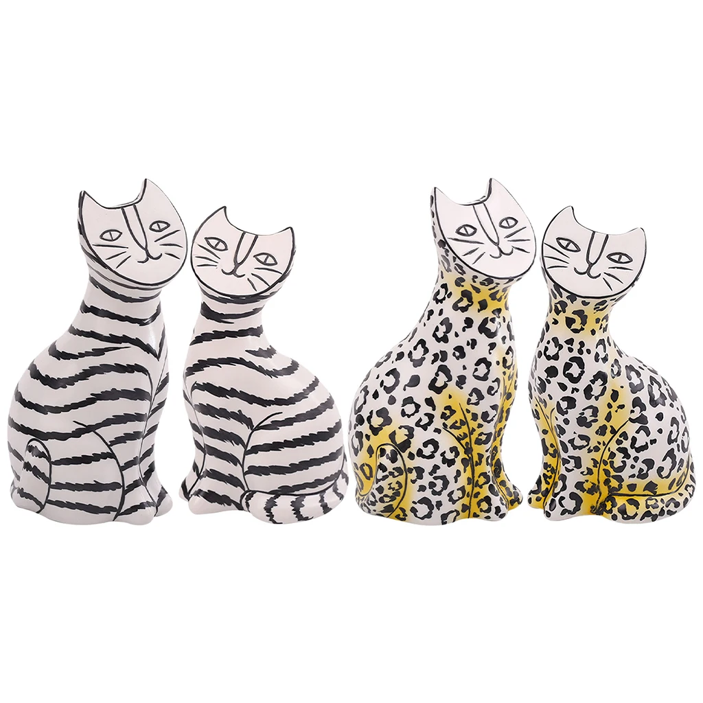 

Керамическая статуэтка кошки, Настольная скульптура, домашние поделки, украшение стола