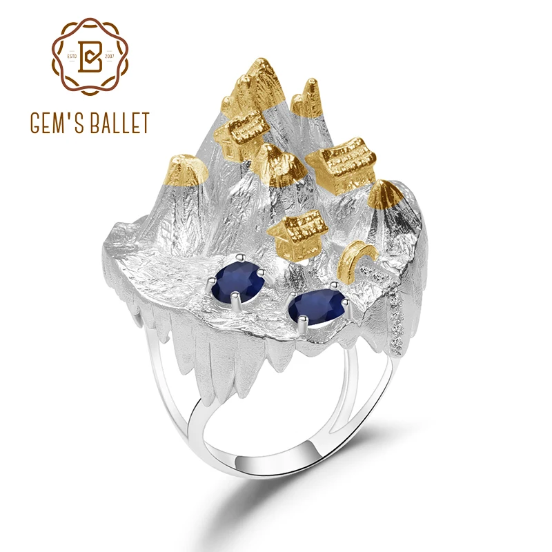 GEM'S BALLET0.94Ct Хэллоуин история ужасов 925 серебряное позолоченное ожерелье ручной