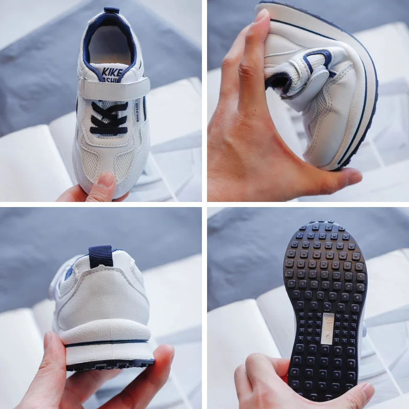 

2021 Spring Kids Boy Girl Shoes Casuals Hook&Loop Solid Shallow Round Toe Fashion Neutral Concise Sneakers Flats