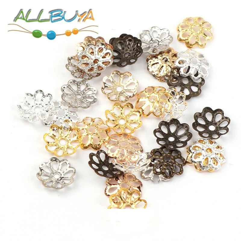 Шапочки для бусин в форме лепестков цветов разделители золотого цвета