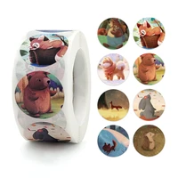 100 500 pcs 1 inch cute kids cartoon animals labels stickers for gift package card birthday party wrapping children teaching