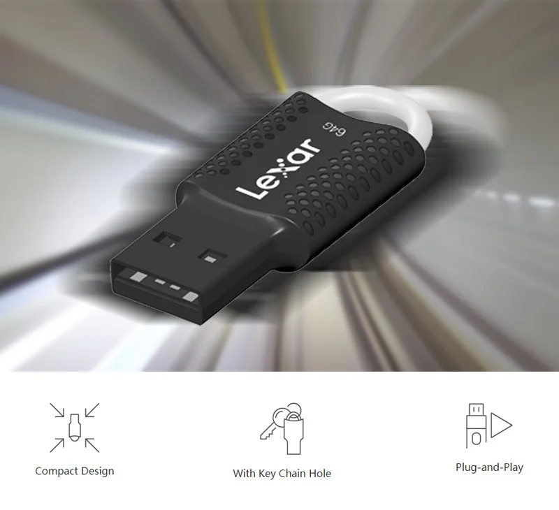 Lexar V40, USB флеш-накопитель, 64 ГБ, USB 2,0, JumpDrive, 16 ГБ, 32 ГБ, u-образный флеш-накопитель, флеш-накопитель, карта памяти для ПК