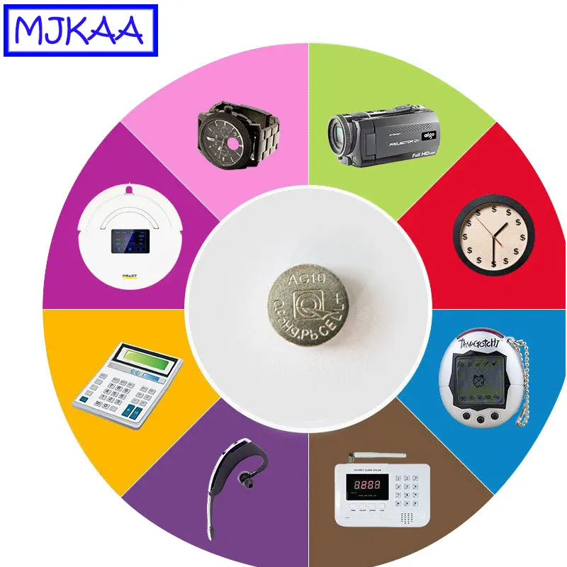 Кнопочный аккумулятор MJKAA 100 X AG10 1 5 в LR1130 1130 SR1130 389A LR54 L1131 189 80 мАч|Часовые батарейки|