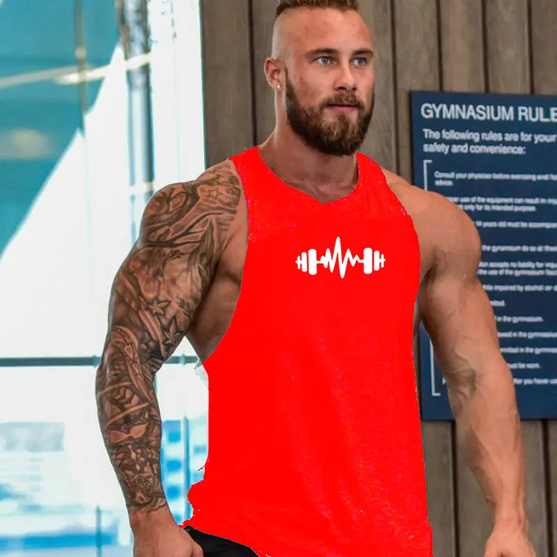 Футболка мужская хлопковая без рукавов для фитнеса бодибилдинга большого