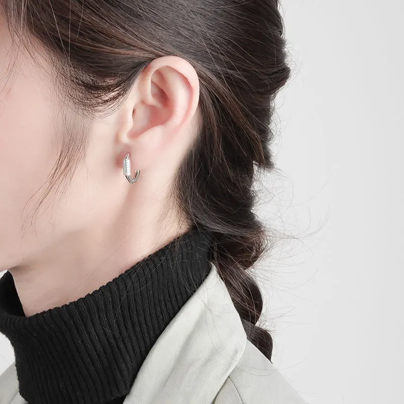 Ливи серебро Цвет серьги сверкающий Цирконий серьги-гвоздики Модные Изящные