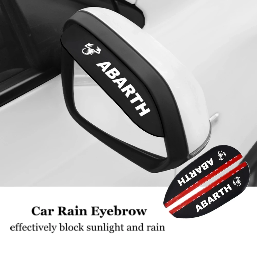 

2pcs Car Rear View Mirror Sun Shade Rubber Rainproof Rain Eyebrow For Abarth 500 Stilo Ducato Palio Bravo Doblo Accessories