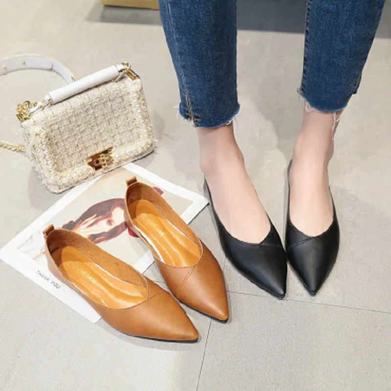 

2020 spring new women's flat shoes casual wild comfortable breathable shallow mouth toe women's single shoes Korean version
