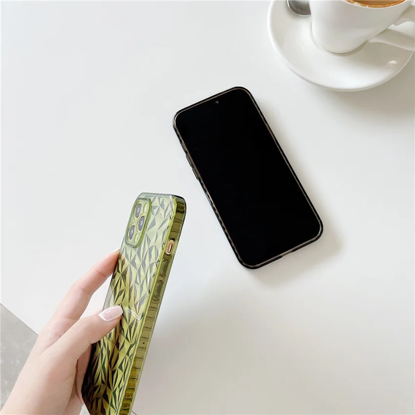 

luxury Clear Diamond Silicone Phone Case For iPhone 12 11 Promax Mini XS Max XR 7 8Plus SE 2020 Soft TPU Funda Coque Cover Etui