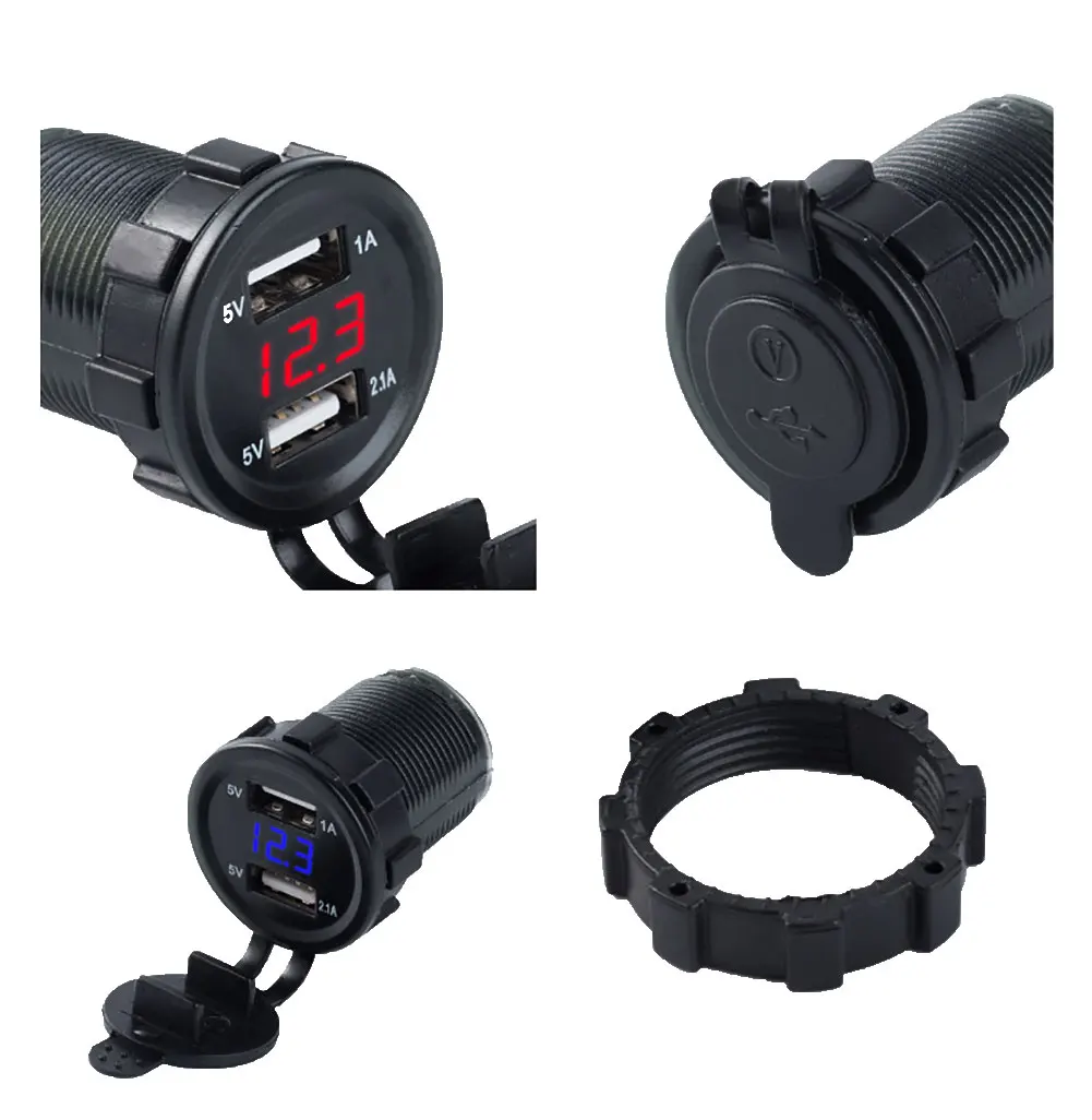 

5V 4.2A Car Charger Quick Charge Universal Dual USB Fast Charging Waterproof Voltage Display Car Accessories For iPhone Samsung