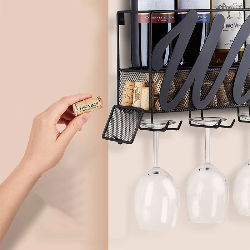 

Hanging Iron Art Wine Rack Holder Chic Wine Bottle Storage Rack Stylish Champag
