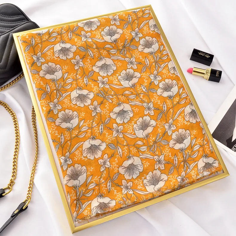 Новый Дизайн Модный племя сине белый фарфоровый принт хлопковый и льняной шарф