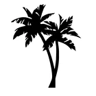 Водонепроницаемая Солнцезащитная наклейка из ПВХ с пальмами, тропическая наклейка, автомобильная наклейка, художественное украшение для бампера, белого, черного цветов, 25 х19 см