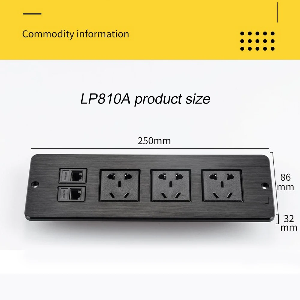 Настольная Встраиваемая розетка 2 сетевой интерфейс источник питания с пятью