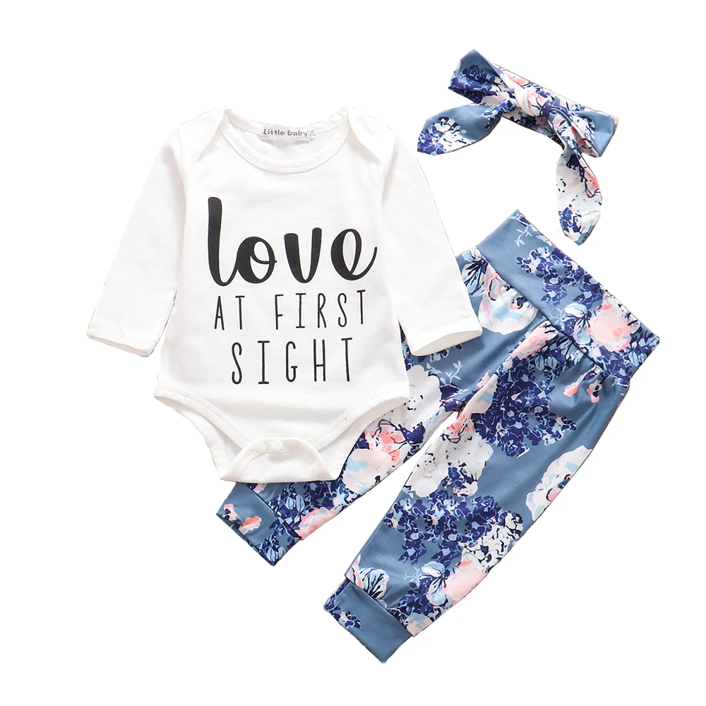 Одежда для новорожденных одежда маленьких девочек с надписью LOVE комбинезон