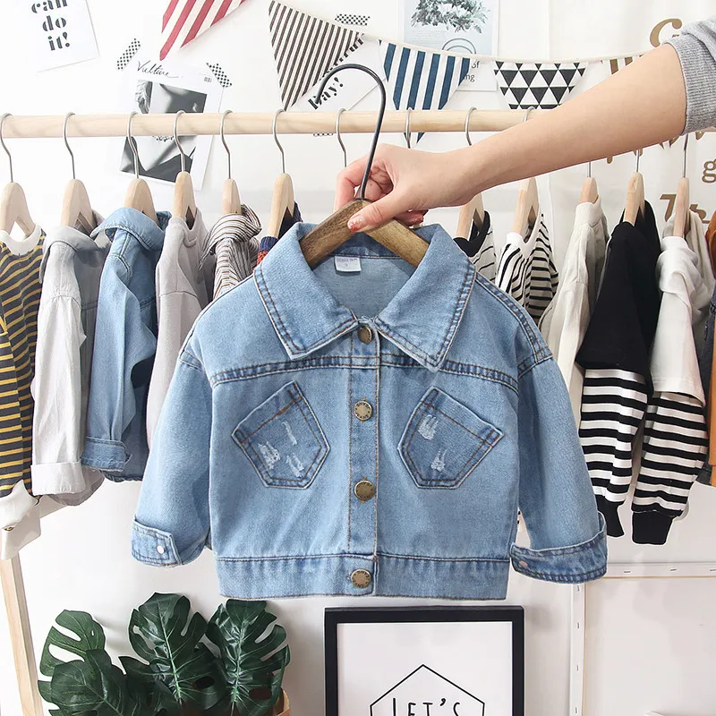 Джинсовая куртка для мальчиков и девочек с мультяшными собаками модная уличная