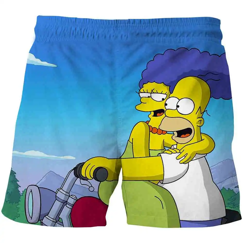 

Summer Swimming Shorts Men Cartoon Anime Fun Pattern Beach Shorts Fashion Casual Men's And Women's Swimwear