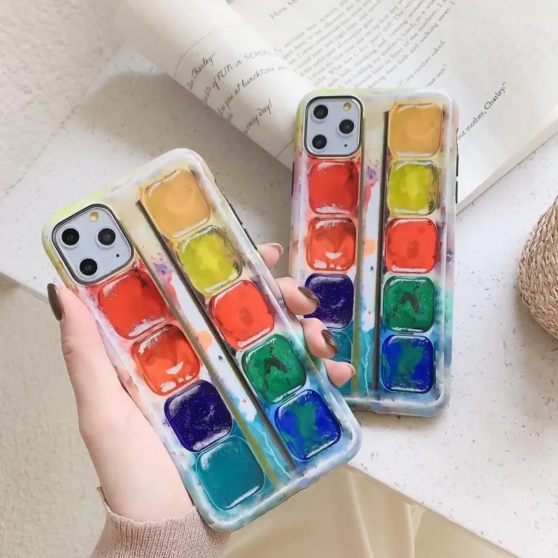 Signalshin 3D ins палитра Чехол для мобильного телефона iPhone 12 мини 11 XS XR Pro Max 8 7 Plus 6P SE