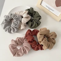 new 6colors korea knitted scrunchie elastic hair bands solid color fashion headband ponytail holder hair ties hair accessoires