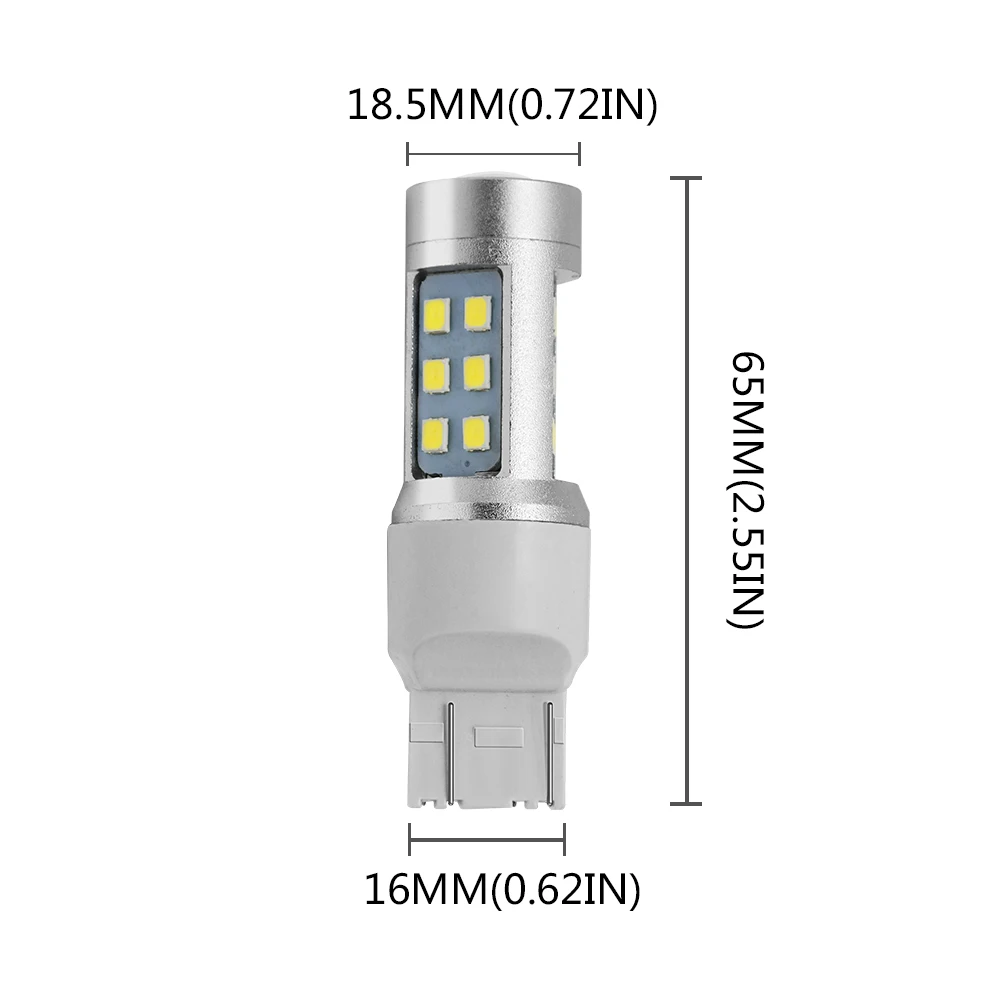 

2PC LED 7443 Bulb Reverse Stop 2835 21SMD Car Turn Signal Brake Bulb Lamps 12V Parking Lamp Rear Lights Warm White Auto Lighting