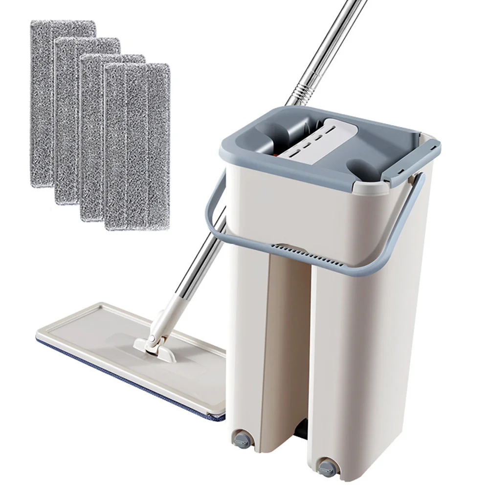 4pcs mop cloth Волшебные швабры для чистки рук, швабра из микрофибры с ведром, плоская швабра с распылителем, инструменты для очистки пола дома, кухни, 20 - Цвет: 4pcs mop cloth