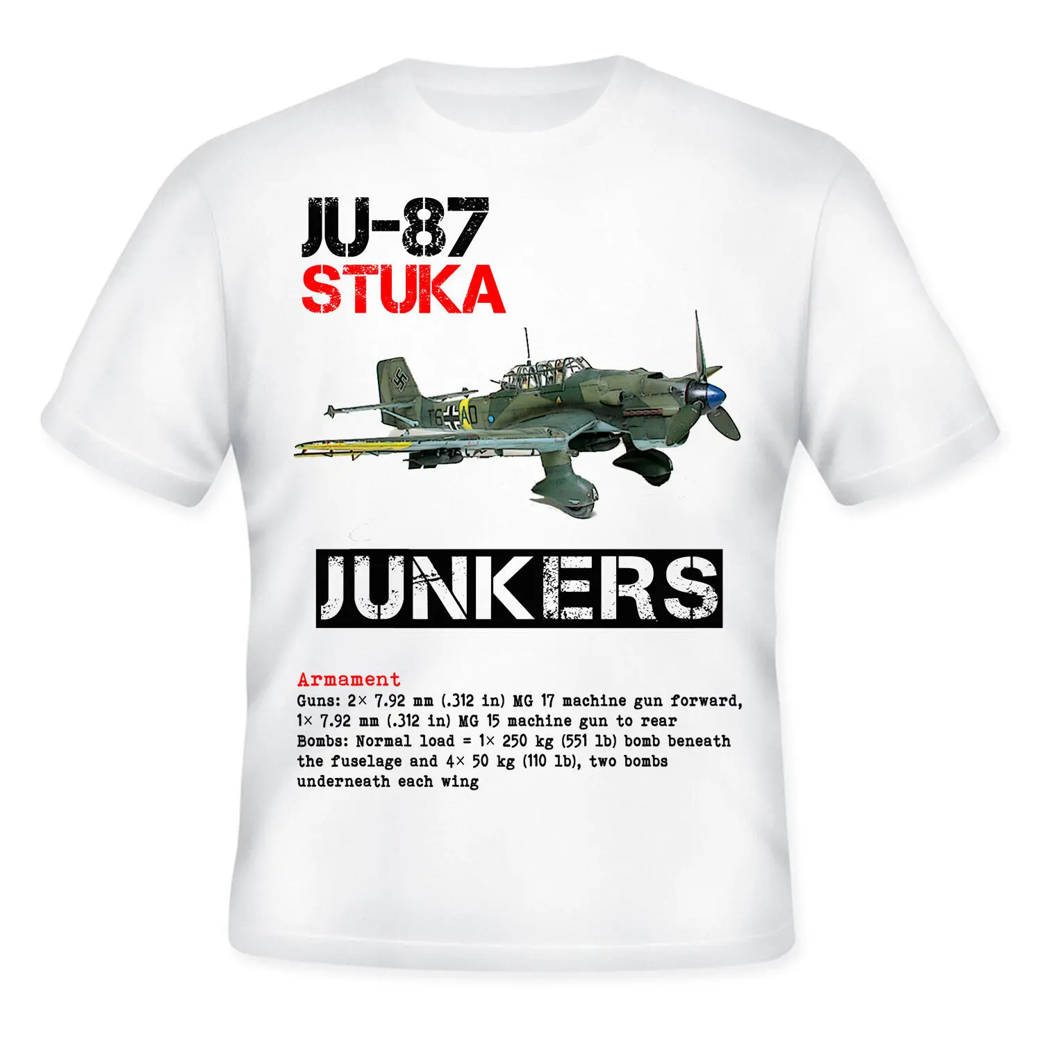 

JU-87 STUKA WWII PLANE NEW WHITE COTTON Men TSHIRT Casual harajuku shirt