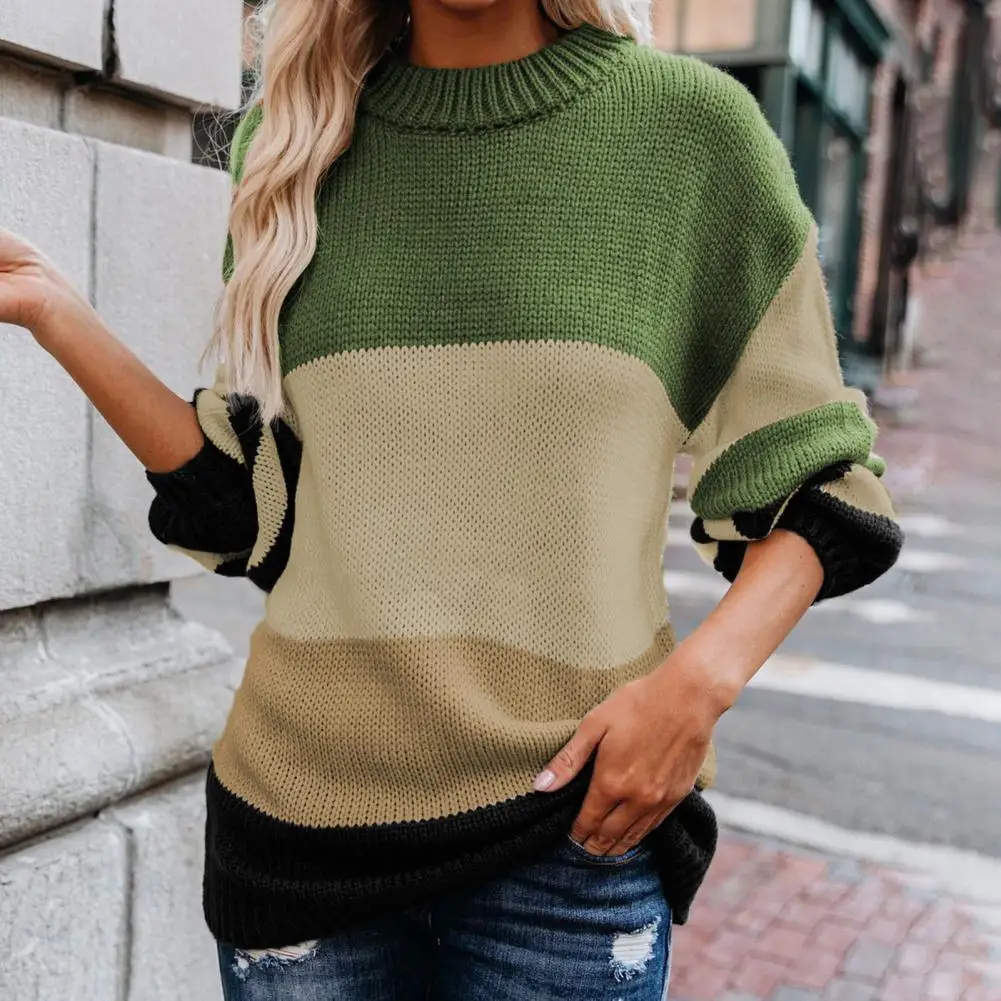 

Женский трикотажный пуловер в полоску, 4 цвета